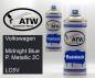 Preview: Volkswagen, Midnight Blue P. Metallic 2C, LC5V: 400ml Sprühdose + 400ml Klarlack - Set, von ATW Autoteile West.